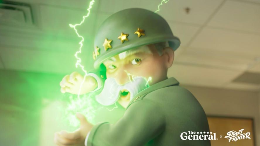 The General charges up a powerful Hadoken for the company's new Street Fighter ad