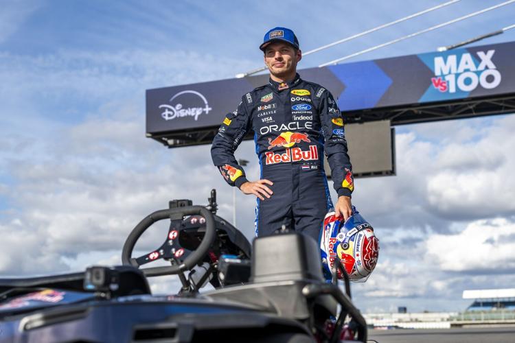 Max Verstappen seen during the Red Bull ‘Max vs 100’ in Silverstone, Great Britain on September 16, 2026.