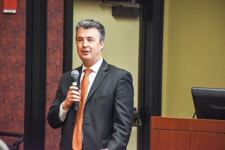 Attorney General Steve Marshall, Rep. Ed Oliver speak at chamber luncheon
