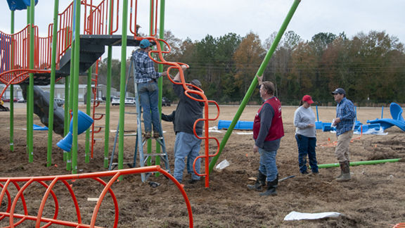 Versatile play park built by community