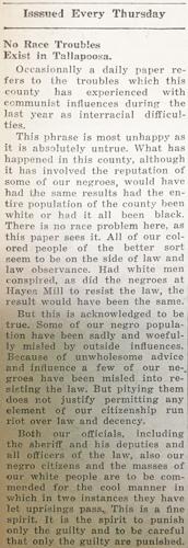 Local coverage of The Share Croppers Union