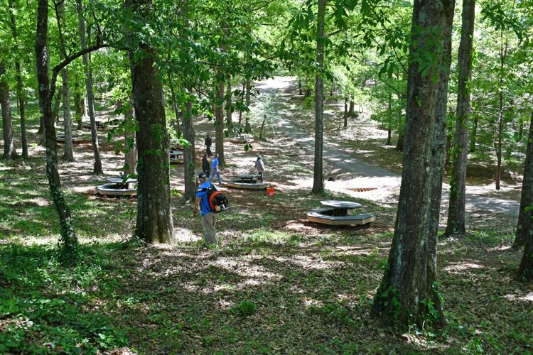 PHOTOS: Hellas Fibers and Beautification Board volunteers spruce up Keebler Park