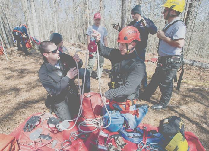 Firefighters conduct High Angle Rope Rescue training at Patriot’s Point
