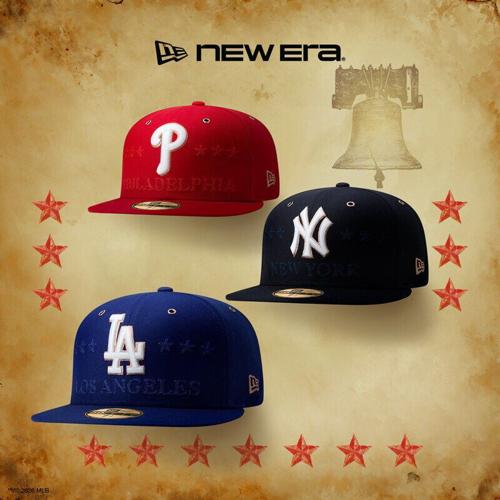 New Era's 2026 MLB All-Star Collection featuring the Philadelphia Phillies, New York Yankees, and Los Angeles Dodgers.