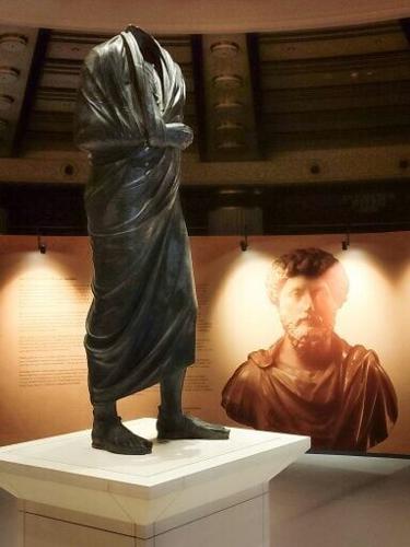 The life-sized bronze statue of Roman Emperor Marcus Aurelius, seen here at the presidential palace in Ankara, was taken from Bubon in southwestern Turkey in the 1960s