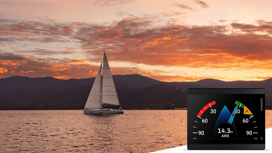 Modern multipurpose marine instrument seamlessly integrates with other Garmin onboard electronics to keep mariners informed in real time.