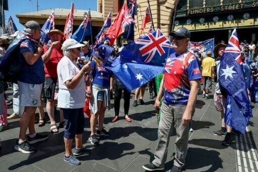 Anti-immigration protesters rallied on Australia Day