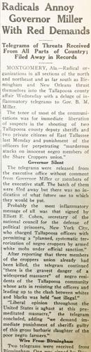 Local coverage of The Share Croppers Union