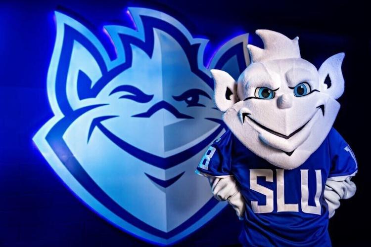 The Saint Louis University Billiken. Photo by Sarah Conroy / Saint Louis University.