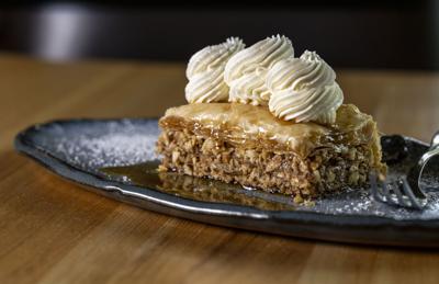 Baklava with Bourbon Whipped Cream