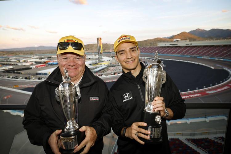 BorgWarner presented Indianapolis 500 winner Alex Palou with his very own Championship Driver’s Trophy™, and team owner Chip Ganassi with the Championship Team Owner’s Trophy at a ceremony at the Phoenix Raceway