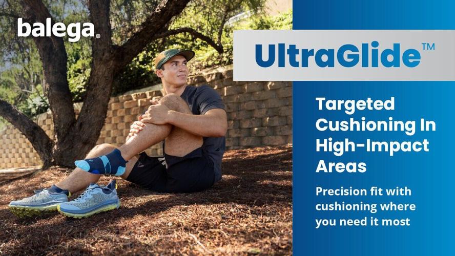 The Balega® UltraGlide® with Lycra® Dry No Show Sock delivers industry-leading performance and comfort.