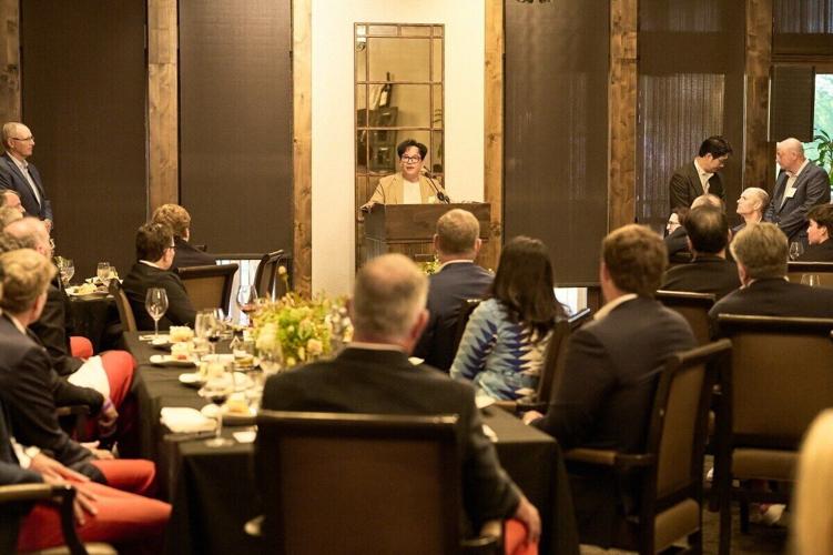 Photo 4. Jay-Hyun Lee, Chairman of CJ, delivers a speech at the Byron Nelson International Junior Golf Awards Ceremony (Credit by CJ)