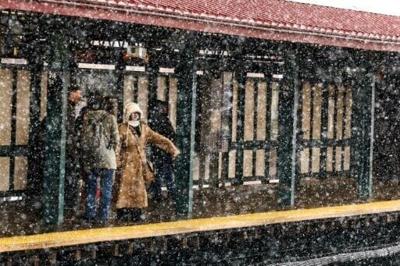 Snow was already falling in New York City