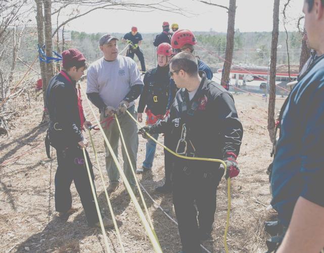 Firefighters conduct High Angle Rope Rescue training at Patriot’s Point