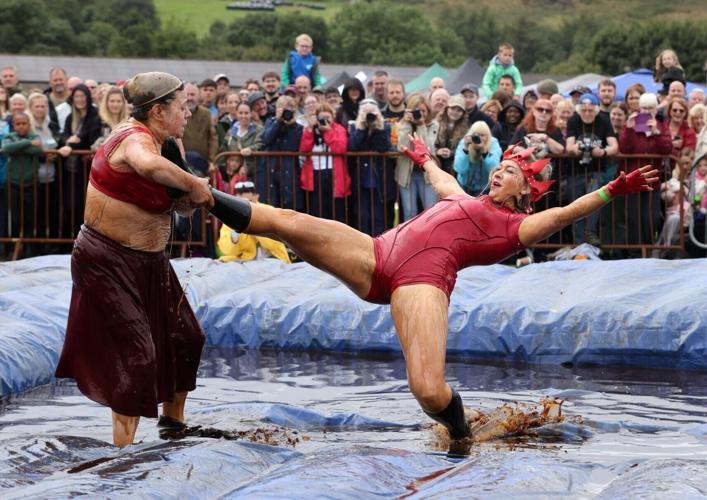 Fighters compete at the World Gravy Wrestling Championships