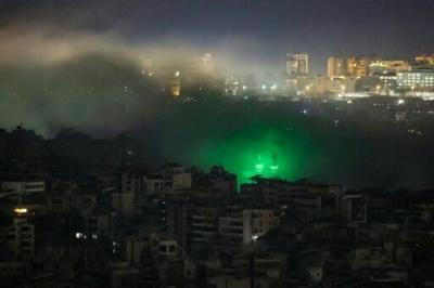 Smoke rises from the site of an Israeli air strike that targeted an area in Beirut's southern suburbs