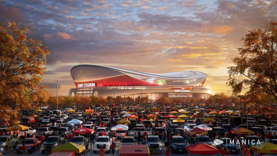 Honoring the iconic silhouette of Arrowhead Stadium, the design transforms its legacy into a refined, modern expression defined by purpose (credit Chiefs and MANICA).