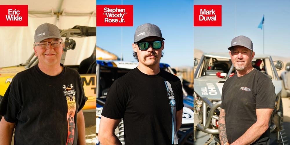 Kumho Tire-supported off-road race drivers Eric Wikle (#406), Stephen “Woody” Rose Jr. (#22), and Mark Duval (#4810).