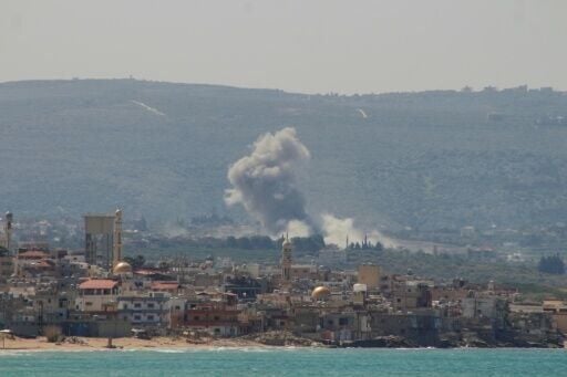 Smoke rises from the site of an Israeli airstrike in the southern Lebanese village of Qlaile