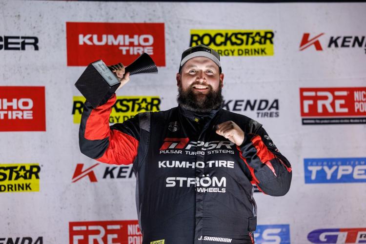 KUMHO driver Jack Shanahan secures a third-place finish at Round Seven of the Formula DRIFT PRO Championship at The Bullring at Las Vegas Motor Speedway.