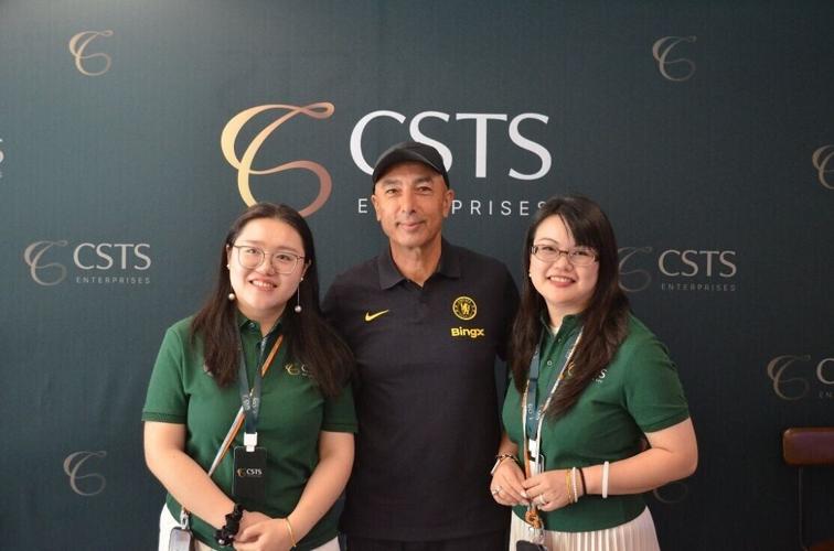 The CSTS team pictured with Chelsea Football Club legend Roberto Di Matteo (centre).