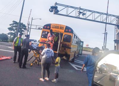Seven transported for injuries in school bus wreck Friday