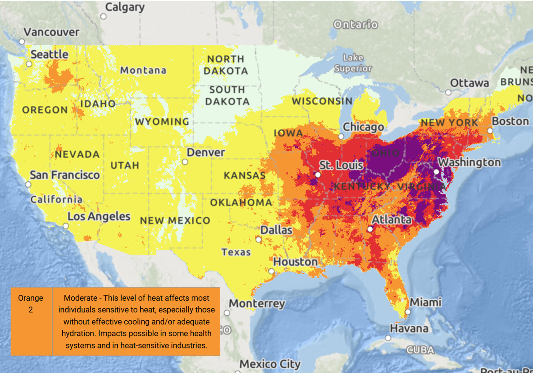 Extreme heat affecting large portions of US