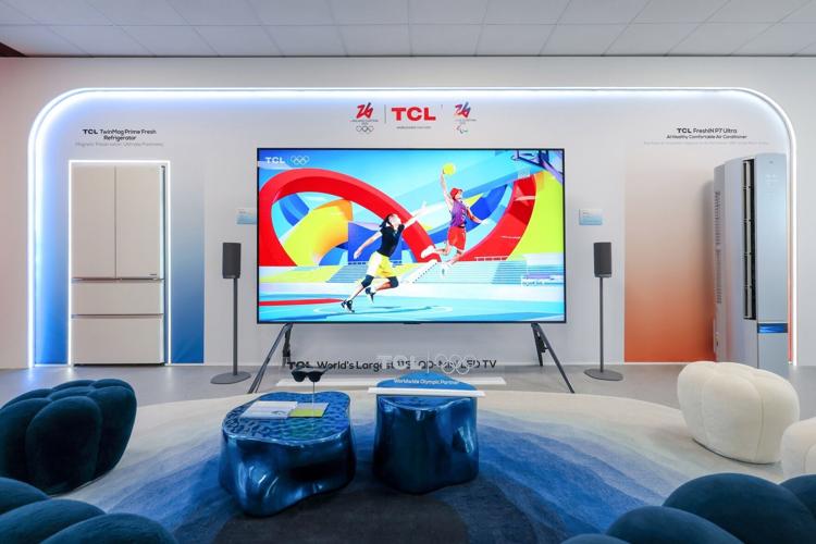 TCL products are featured in a space at the Milano Olympic Village