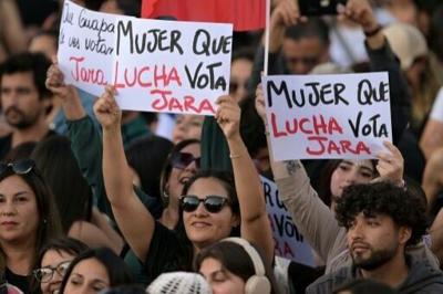 Women in Chile worry that their hard-won freedoms could be rolled back if Sunday's election puts the hard-right frontrunner in office. Supporters of communist Jeannette Jara carried signs reading "Women who fight vote for Jara" at a rally last month