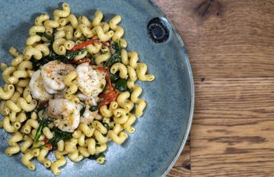 Shrimp & Pasta with Roasted Poblano Pepper Butter