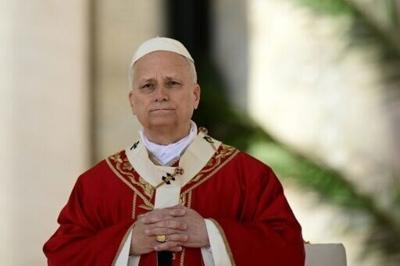 Pope Leo XIV leads a mass for Palm Sunday at St Peter's square
