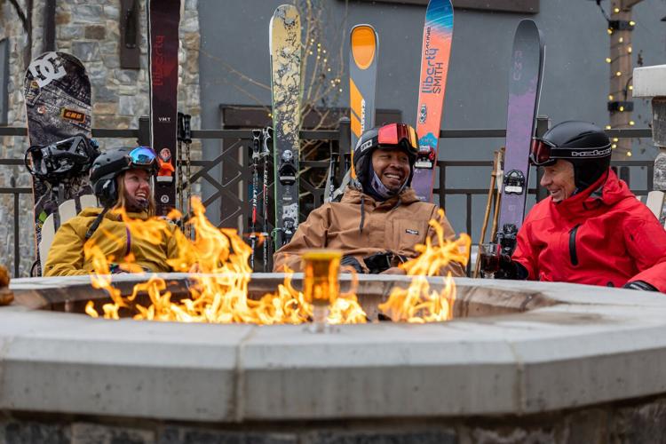 Skiers take a break from the slopes and enjoy one of Tamarack's many restaurant options.
