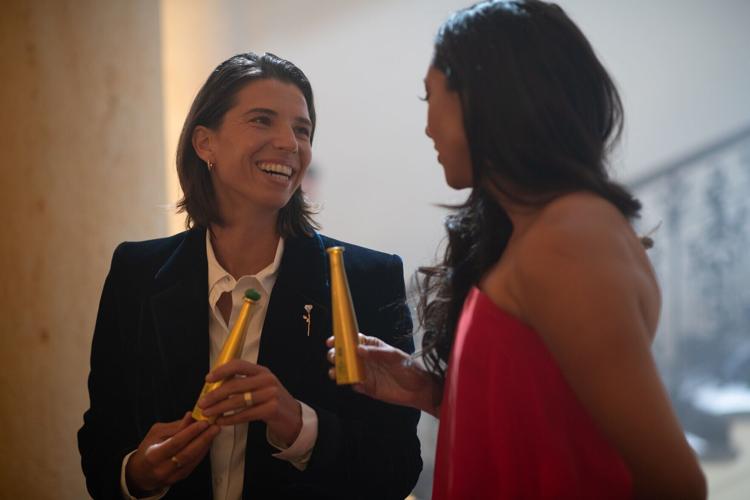 The film also features fellow champions Tobin Heath (USA, 2015 & 2019) and Christen Press (USA, 2015 & 2019), athletes who know firsthand the exhilaration of lifting that sought-after trophy.