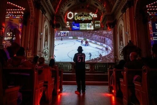 A church is an ideal setting for a high-stakes game in a hockey mad society