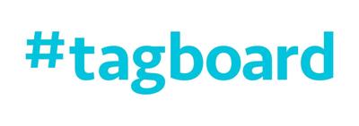 Company logo for tagboard - a modern interactive cloud graphics platform used by 500+ companies in Sports, News, and Entertainment (PRNewsfoto/TAGBOARD)