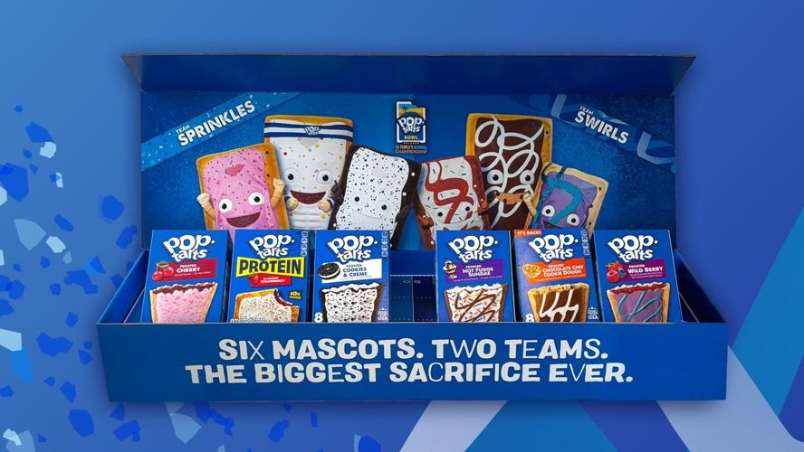 The Pop-Tarts® Limited-Edition Team Sprinkles vs Team Swirls Tailgate Pack includes full-sized boxes of all six flavors featured in the Pop-Tarts™ Bowl: Pop-Tarts® Protein Slammin’ Strawberry, Frosted Cherry, Frosted Cookies & Crème, Frosted Chocolate C...