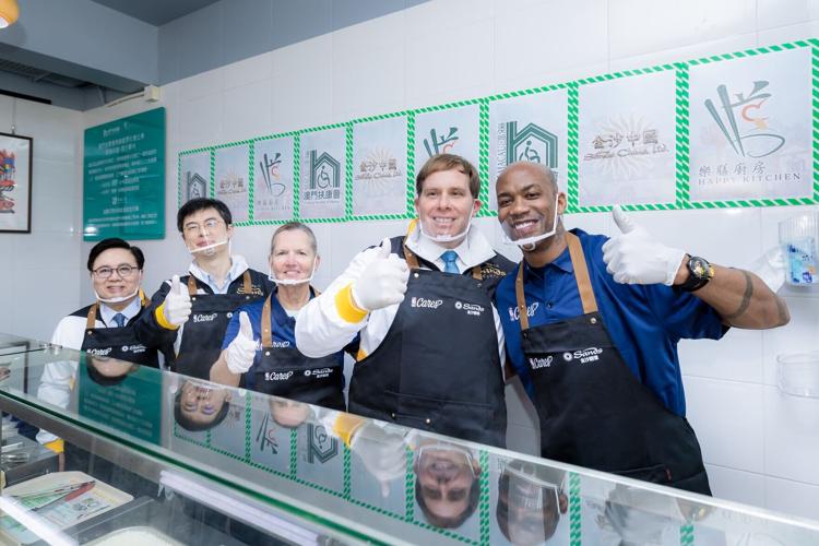 NBA legends Stephon Marbury and Cuttino Mobley join executives from Las Vegas Sands and Sands China, Sands Cares Ambassadors, and Fuhong members to assemble and distribute boxed lunches at Health and Wellness Day, delivering care and warm wishes to loca...