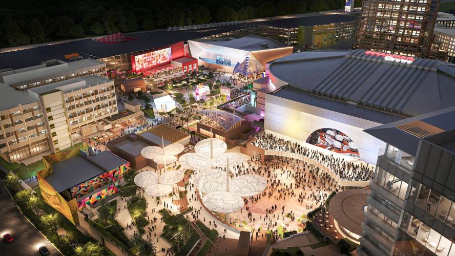 OCVIBE South Plaza, Urban Park, and Honda Center