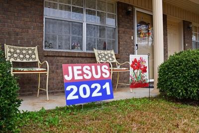 A slogan is resurrected as 'Jesus 2021' signs begin to make an appearance