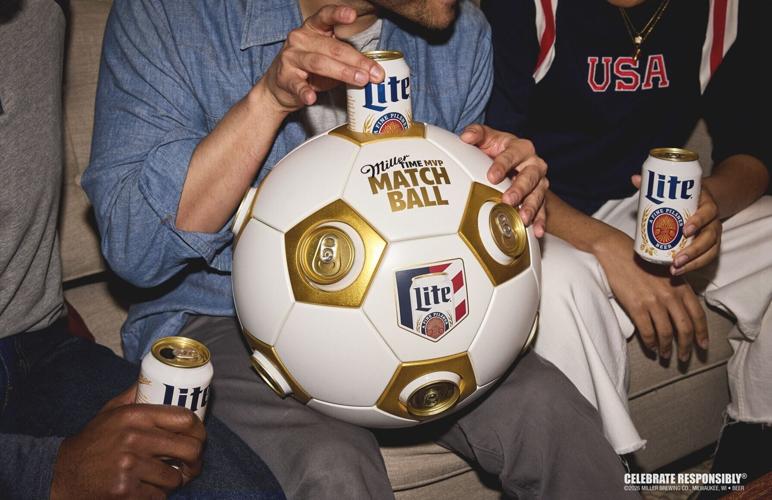 The first-of-its-kind Miller Time MVP Matchball holds up to 12 Miller Lites, transforming soccer’s most iconic symbol into the ultimate watch party centerpiece.