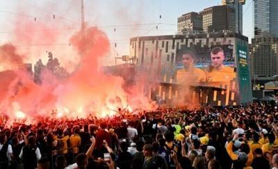 Australian Socceroos fans have been accused of unruly behaviour at previous watch parties in Melbourne's Federation Square