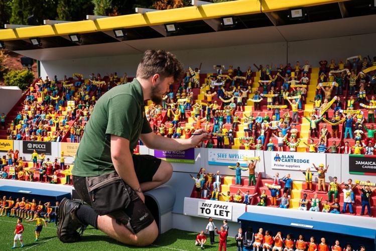 Model village unveils new miniature ‘Wombley Stadium’ – complete with streakers