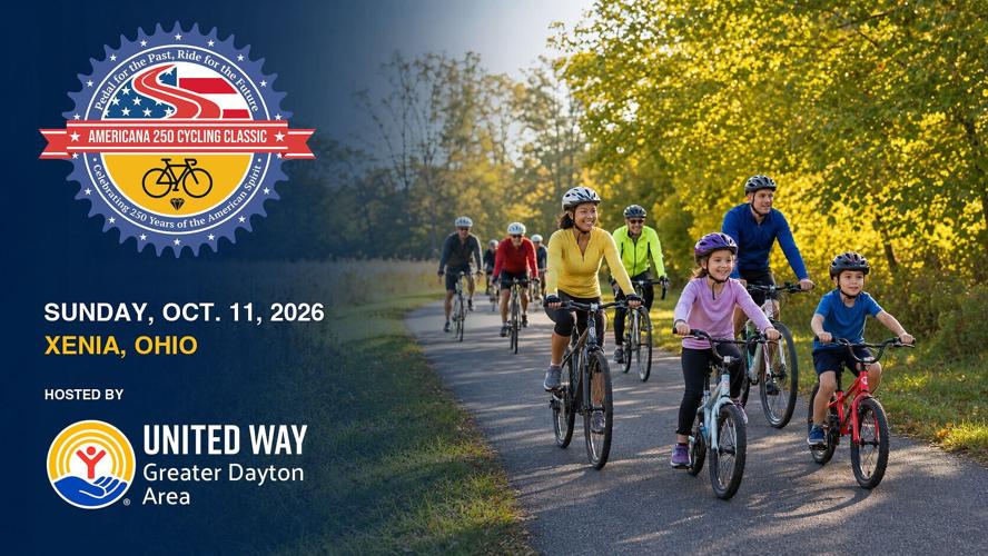 The United Way Americana 250 Cycling Classic will bring cyclists and families to Xenia, Ohio, Oct. 11 for rides ranging from 10 to 64 miles in celebration of America's 250th anniversary. The event will also feature free family activities at the Greene C...