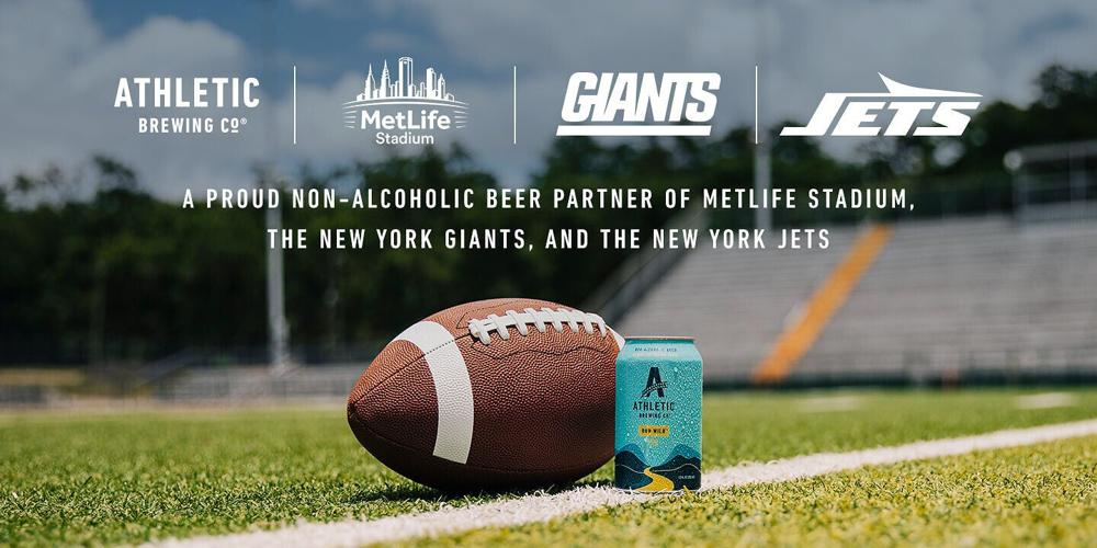The partnership marks Athletic Brewing’s first formal sponsorship of two professional football teams and a professional football stadium.