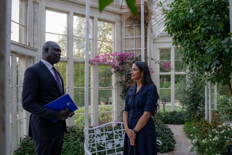 o Her Excellency Sheikha Hind bint Hamad Al Thani, Vice Chairperson of Qatar Foundation, and Amadou Gallo Fall, BAL President, at the QF-Wilton Park convening