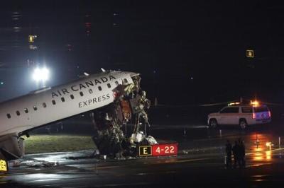 The deadly collision crushed the cockpit of the Bombardier aircraft