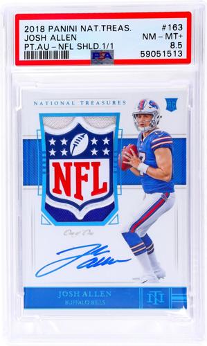 2018 Panini Josh Allen National Treasures Rookie Patch Autograph 1/1