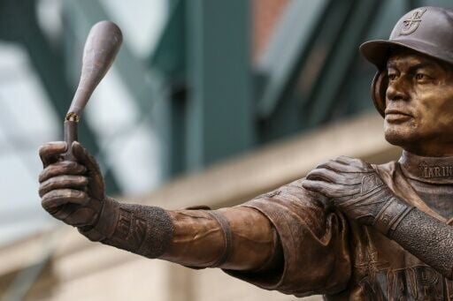 The bat on a statue honoring Ichiro Suzuki was broken during a ceremonial unveiling