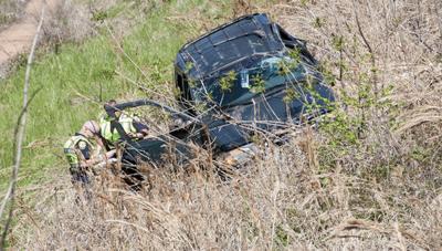 Wreck leaves Jeep in ditch